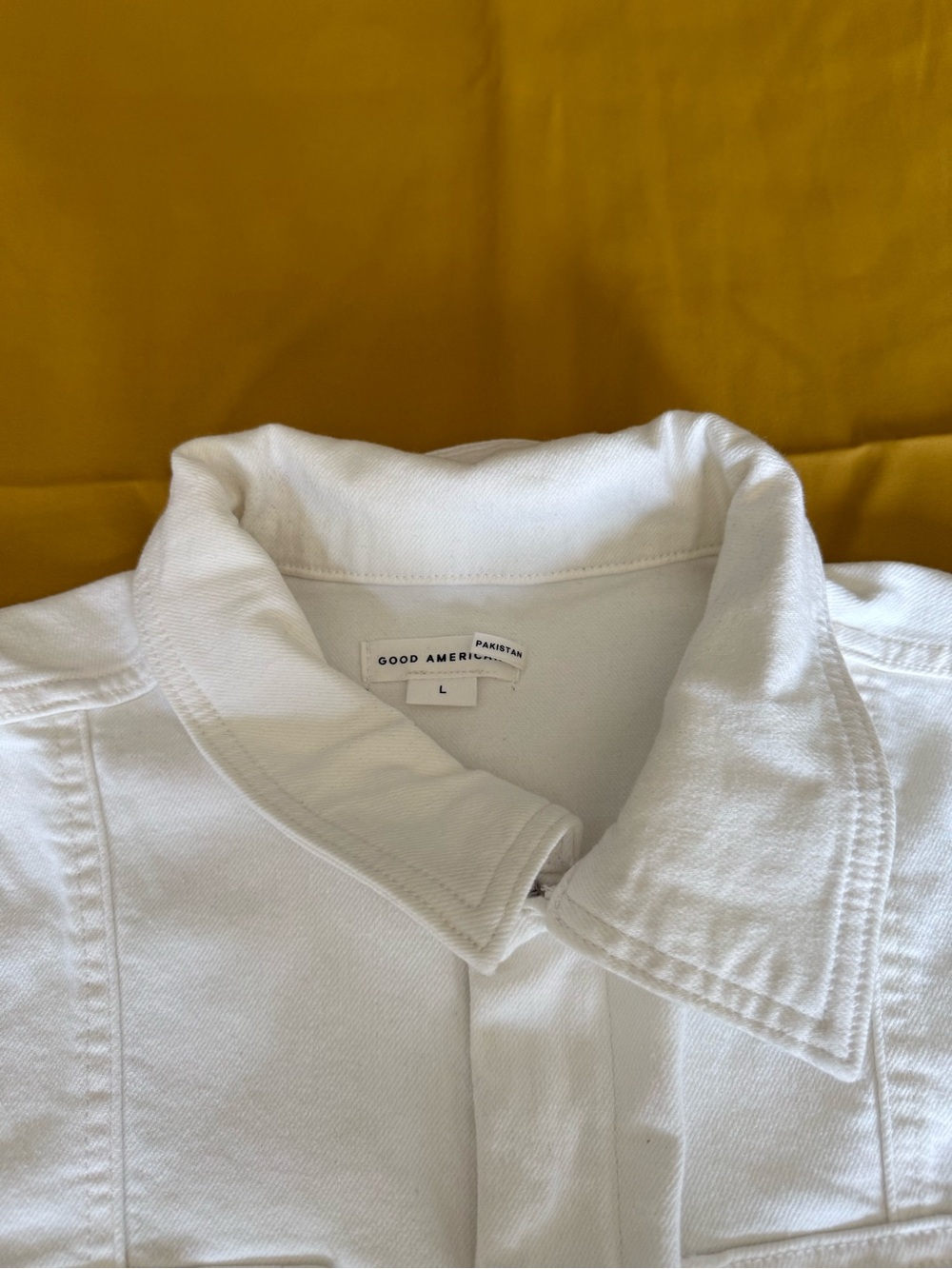 Good American White Short-Sleeve Mini Shirt Dress - Picture 2 of 4